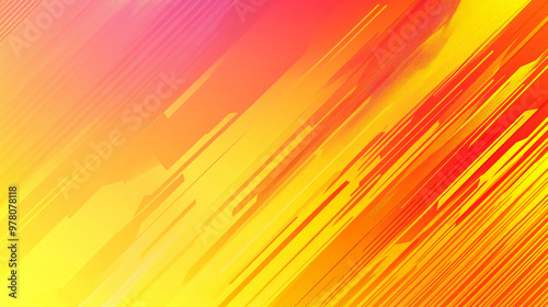 Obraz na płótnie A bright gradient background blending from neon orange to yellow, with jagged lines cutting diagonally across the design. The sharp, energetic lines add a sense of speed and urgency. w salonie