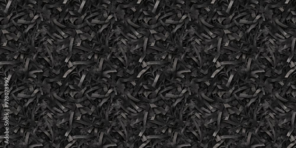 shredded paper filler in charcoal color with thin, delicate strips, shredded paper filler texture background shredded paper filler in charcoal color with thin, delicate strips, shredded paper filler texture background