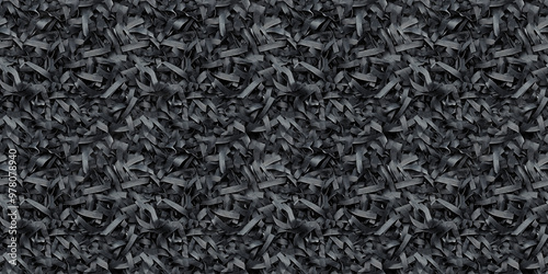 shredded paper filler in charcoal color with thin, delicate strips, shredded paper filler texture background photo