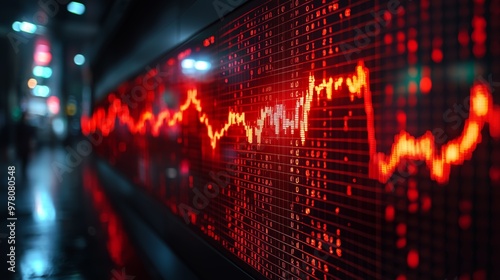 Wallpaper Mural High contrast, minimalistic depiction of global financial crisis with changing market indicators. AI generated Torontodigital.ca