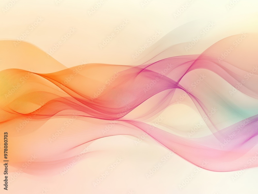 Abstract Background with Pastel-Colored, Wavy Lines Abstract Background with Pastel-Colored, Wavy Lines