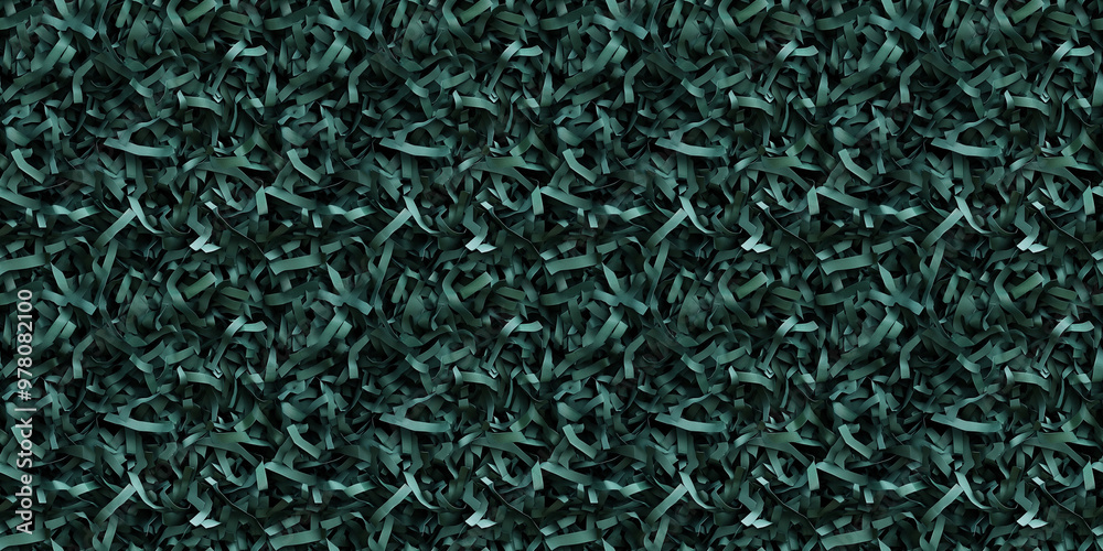 shredded paper filler in dark green color with thin, delicate strips, shredded paper filler texture background shredded paper filler in dark green color with thin, delicate strips, shredded paper filler texture background