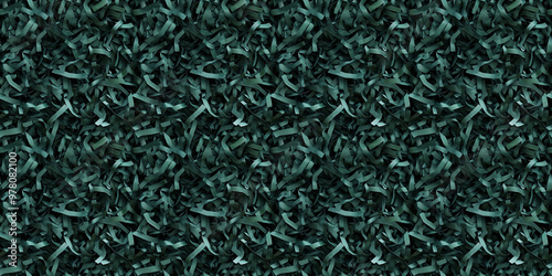 shredded paper filler in dark green color with thin, delicate strips, shredded paper filler texture background