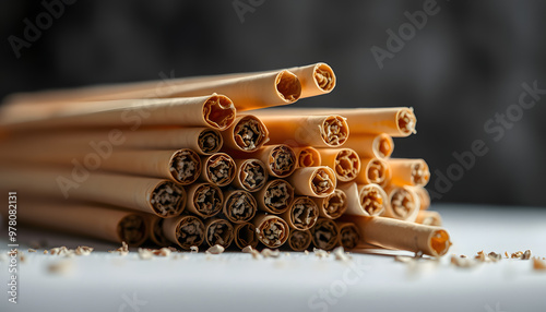 Bidi is hand-rolled cigarettes from countries of Southeast Asia isolated with white highlights, png photo