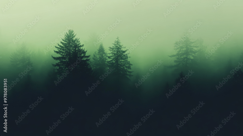 Obraz premium A gradient blending from deep forest green to nearly black, with a soft glow that adds depth and mystery to the design.
