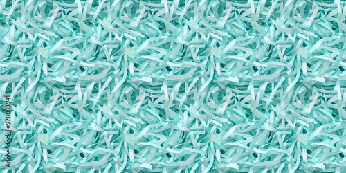 shredded paper filler in dusty aqua color with thin, delicate strips, shredded paper filler texture background