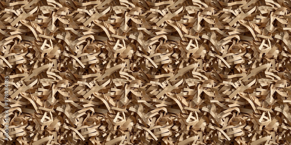 shredded paper filler in dusty brown color with thin, delicate strips, shredded paper filler texture background shredded paper filler in dusty brown color with thin, delicate strips, shredded paper filler texture background