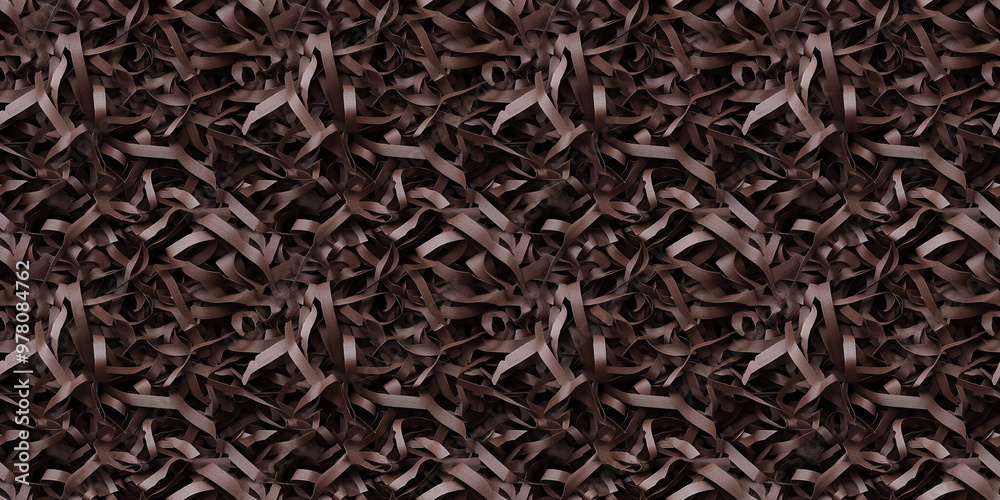 shredded paper filler in dusty cocoa color with thin, delicate strips, shredded paper filler texture background shredded paper filler in dusty cocoa color with thin, delicate strips, shredded paper filler texture background