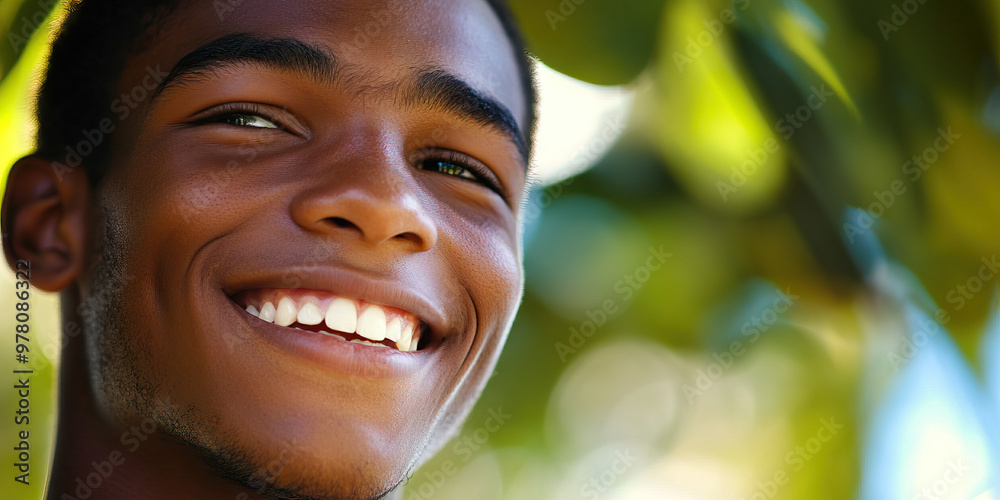 Carefree Explorer: A young man, his face alight with adventure, his smile contagious. Carefree Explorer: A young man, his face alight with adventure, his smile contagious.