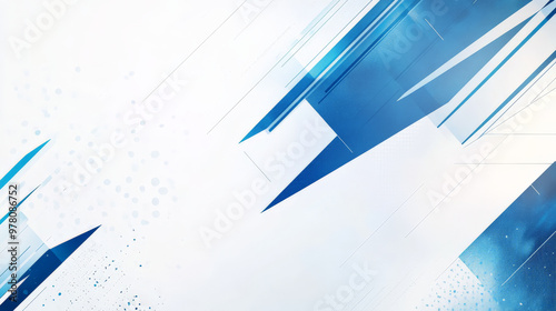 A minimalist business banner with abstract blue and white geometric patterns, providing a clean and versatile design for professional use.