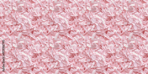 shredded paper filler in soft pink color with thin, delicate strips, shredded paper filler texture background