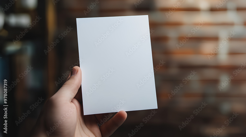 Hand holding blank white flyer brochure booklet in hand Hand holding blank white flyer brochure booklet in hand