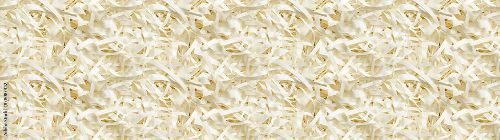 shredded paper filler in vanilla cream color with thin, delicate strips, shredded paper filler texture background shredded paper filler in vanilla cream color with thin, delicate strips, shredded paper filler texture background
