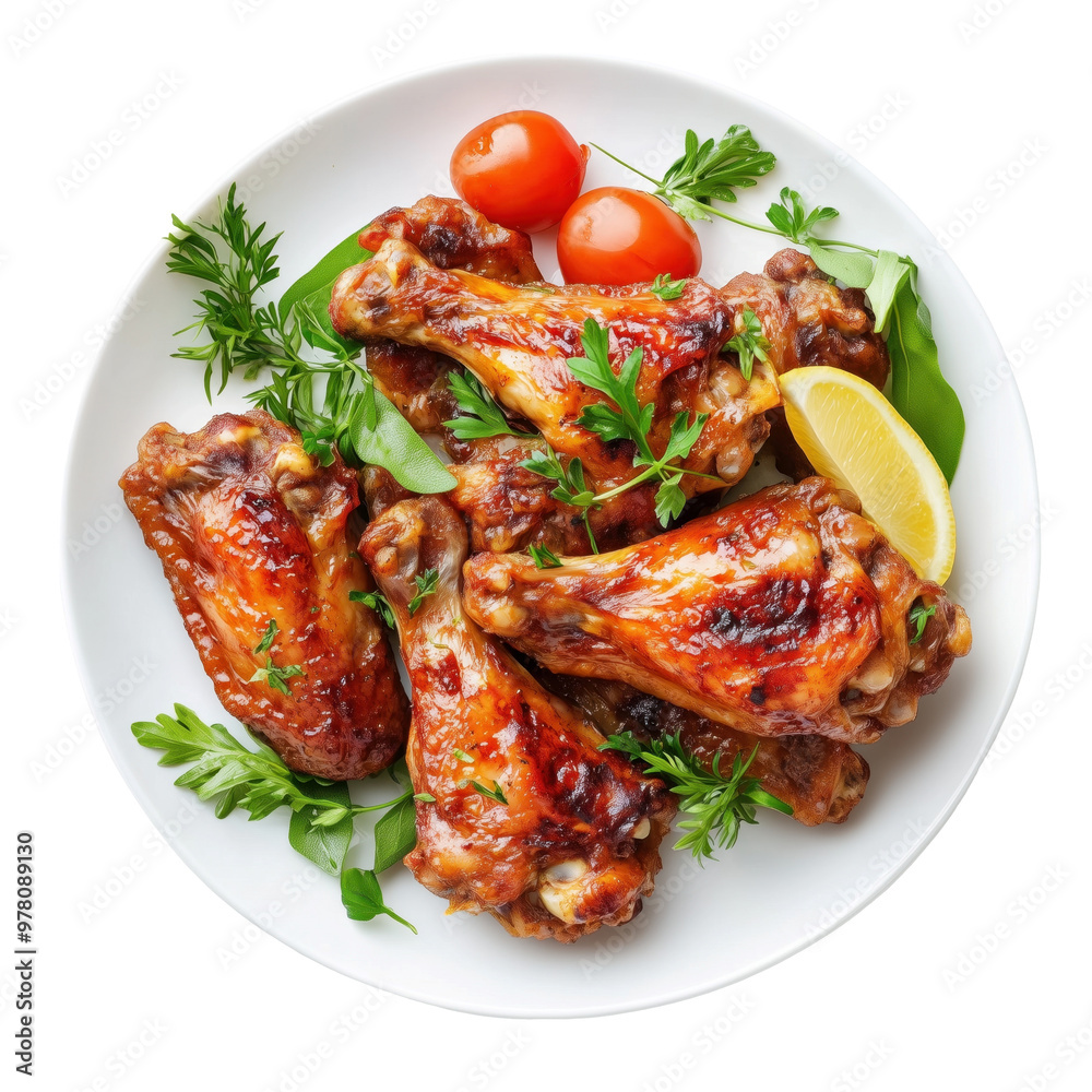 Barbeque chicken wing transparent background