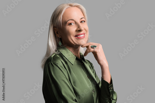 Happy mature woman in beaut...