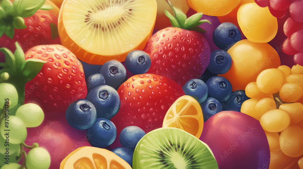 Illustration of fruit mix Illustration of fruit mix