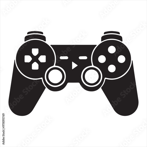 game controller silhouette vector/ joystick icon silhouette vector illustration