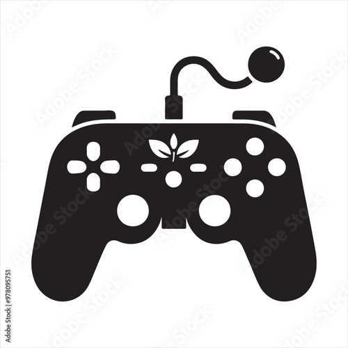 game controller silhouette vector/ joystick icon silhouette vector illustration