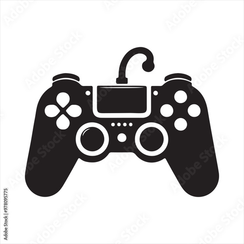 game controller silhouette vector/ joystick icon silhouette vector illustration