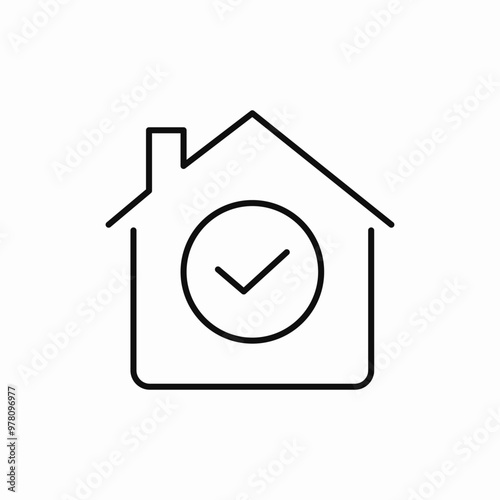 house check mark icon sign vector