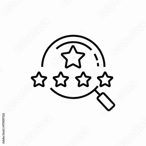 ratings stars search icon sign vector