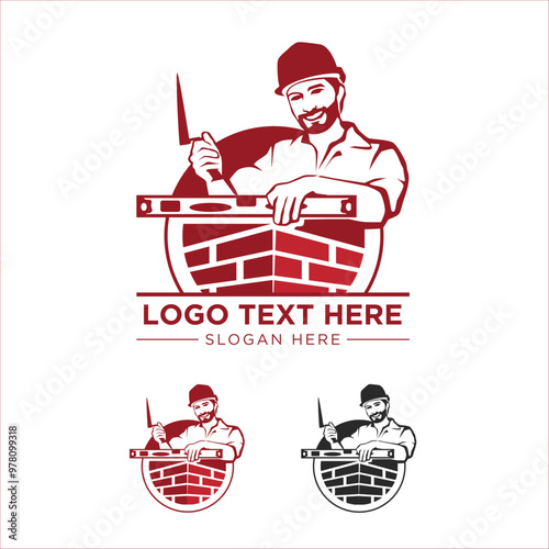 worker brick layer logo services