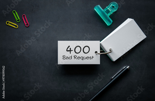 There is word card with the word 400 Bad Request. It is as an eye-catching image.