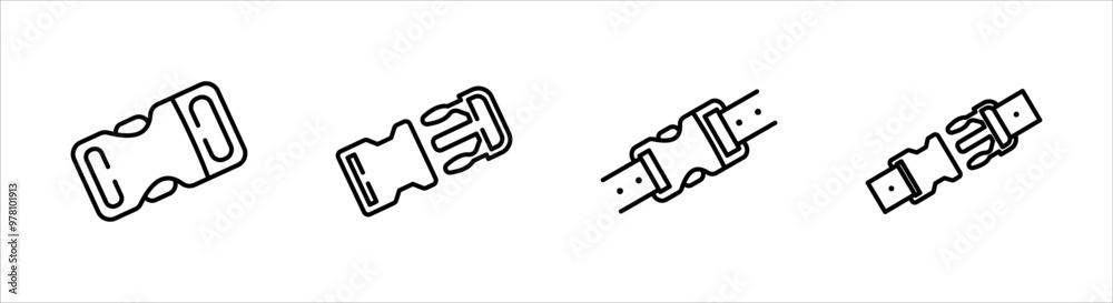 buckle icon set, backpack buckle vector, metal belt buckle vector icon, vector illustration. buckle icon set, backpack buckle vector, metal belt buckle vector icon, vector illustration.