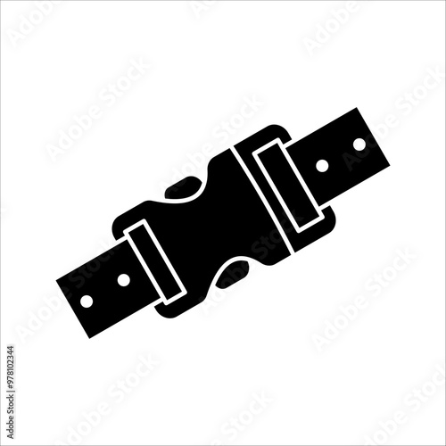 buckle icon, backpack buckle vector, metal belt buckle vector icon, vector illustration.