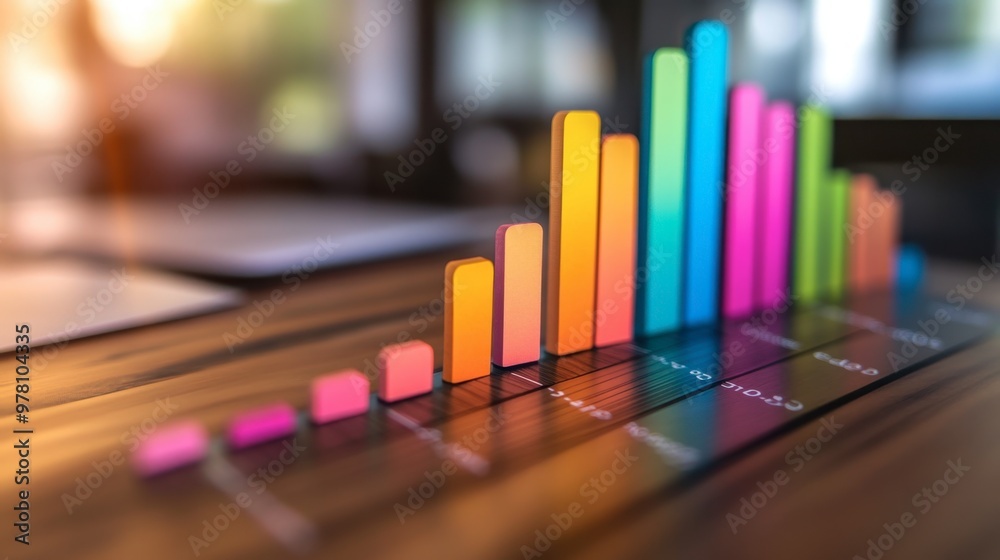 A bar graph illustrating customer satisfaction data, with percentage increases highlighted in bright colors. A bar graph illustrating customer satisfaction data, with percentage increases highlighted in bright colors.