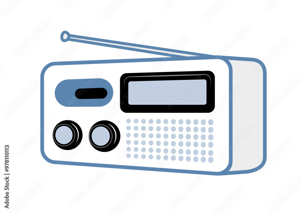 Fototapeta premium 非常時 ラジオのイラスト 