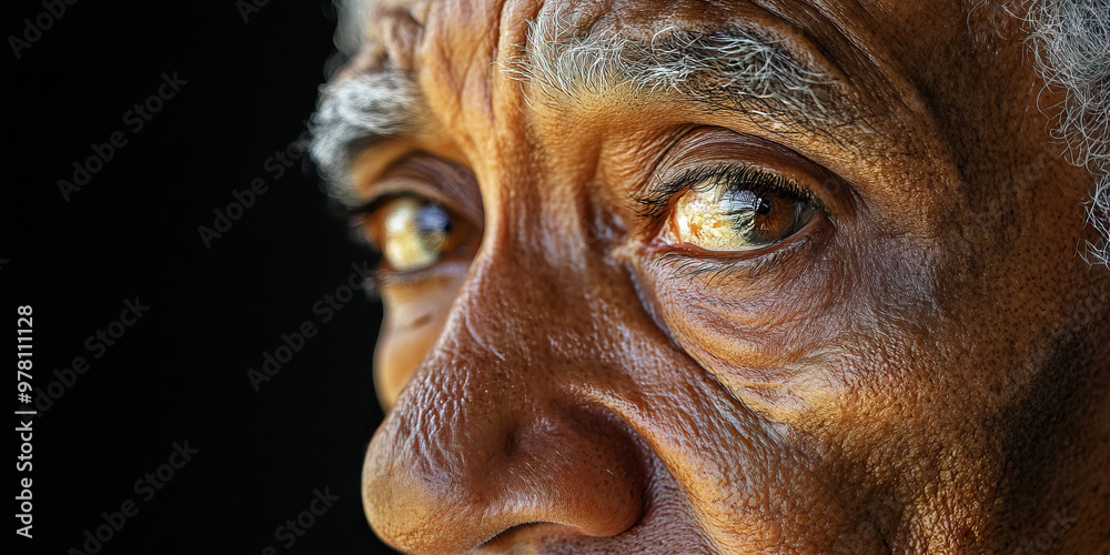 Simple Serenity: A senior citizen's calm visage, reflecting years of wisdom and inner peace. Simple Serenity: A senior citizen's calm visage, reflecting years of wisdom and inner peace.