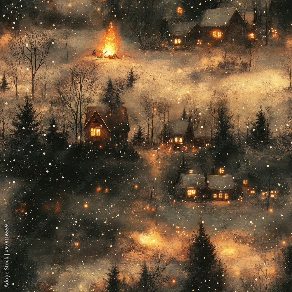 Cozy Yuletide: Warm Firelight Casting a Gentle Glow on a Rustic Holiday Scene Cozy Yuletide: Warm Firelight Casting a Gentle Glow on a Rustic Holiday Scene