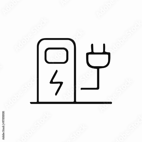 electric fuel station icon sign vector
