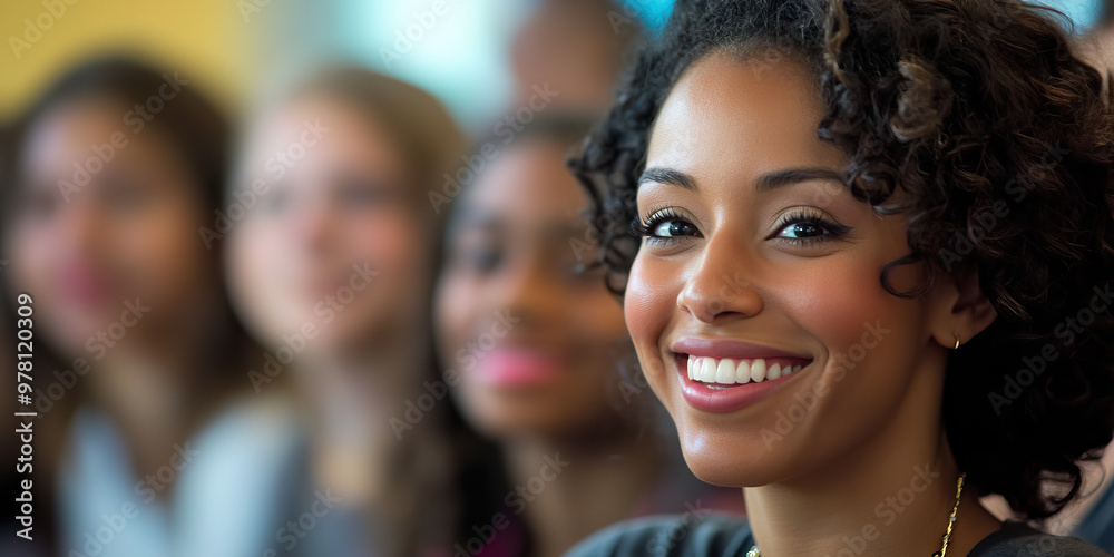 Dedicated Educator: A warm smile on a teacher's face as they explain a complex concept to a group of attentive students. Dedicated Educator: A warm smile on a teacher's face as they explain a complex concept to a group of attentive students.