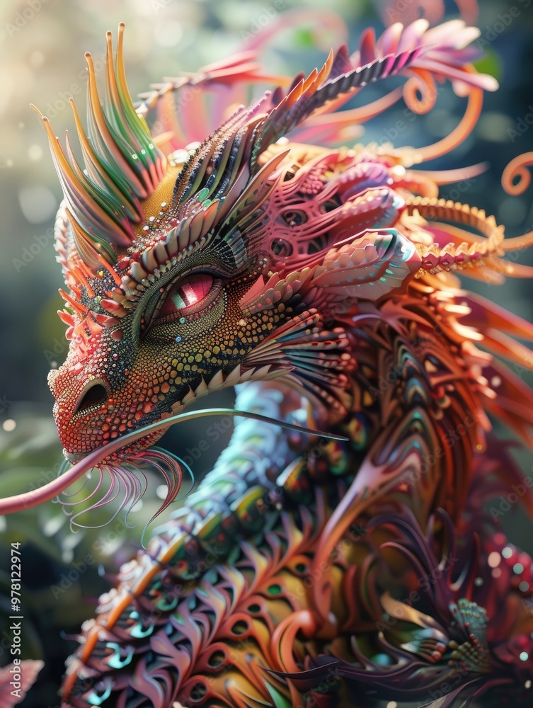 Vivid 3D dragon with intricate patterns and fierce colors. 🐉🎨 Showcases majesty and power, perfect for gaming art, character designs, and fantasy stories. Vivid 3D dragon with intricate patterns and fierce colors. 🐉🎨 Showcases majesty and power, perfect for gaming art, character designs, and fantasy stories.
