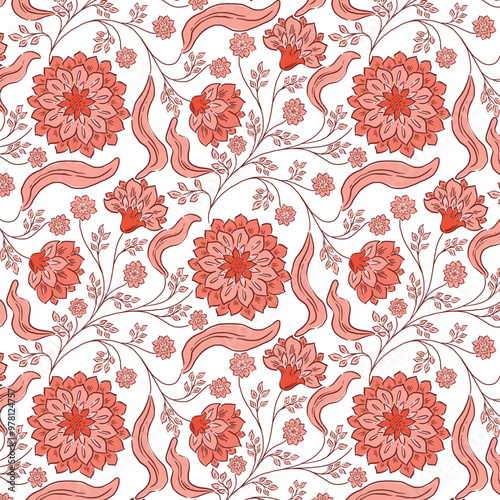 Beautiful traditional red floral pattern