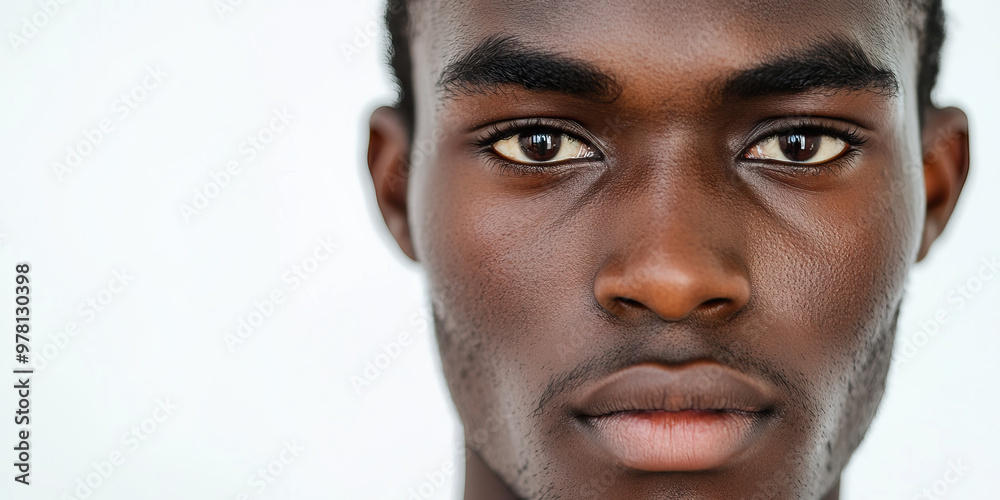 Minimalist Mugshot: A focused individual's close-up portrait, neutral expression against a white background. Minimalist Mugshot: A focused individual's close-up portrait, neutral expression against a white background.