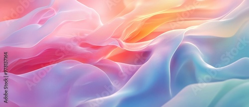 Abstract Wavy Fabric in Soft Pastel Colors