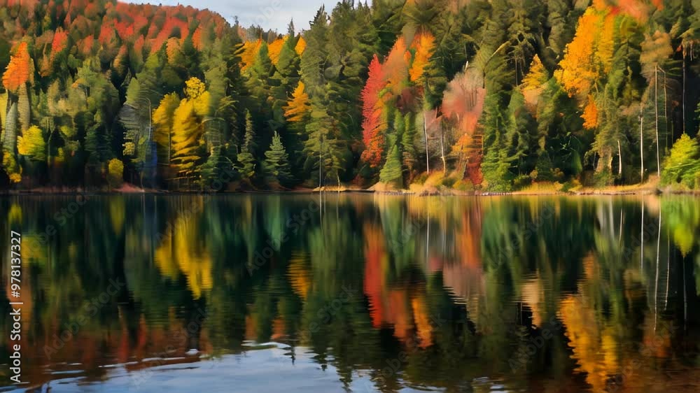 Autumn Reflection on a Serene Lake Autumn Reflection on a Serene Lake