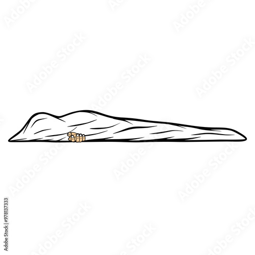 the corpse covered in white cloth appears to be right-handed vector illustration