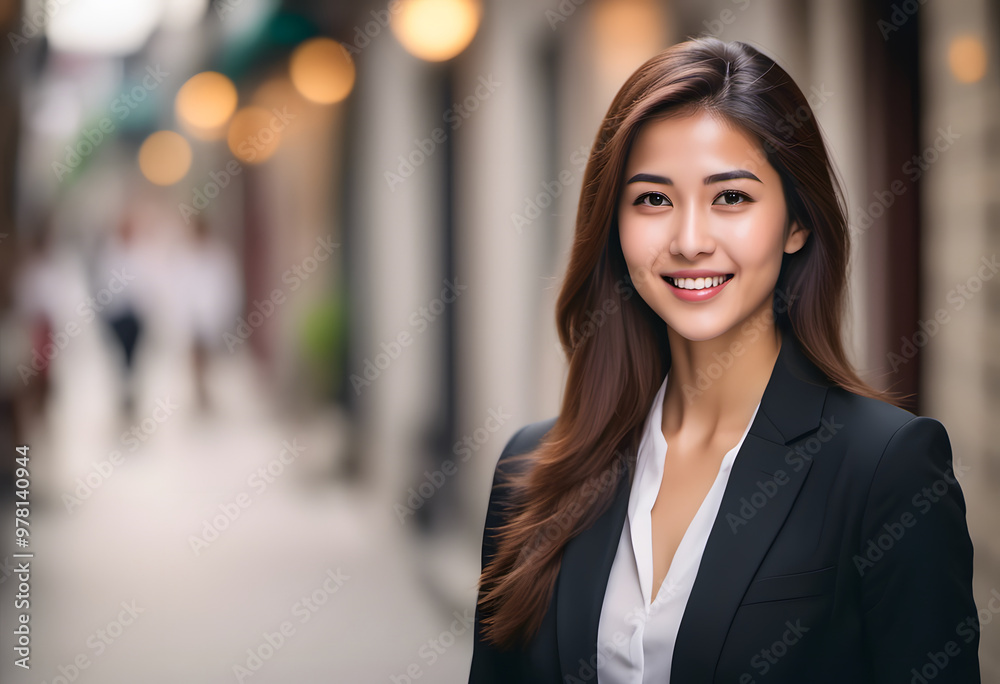 A professional young business woman portrait. A young woman with a warm smile. She has long hair. Her expression is friendly and approachable, showcasing her clear skin and bright eyes. A professional young business woman portrait. A young woman with a warm smile. She has long hair. Her expression is friendly and approachable, showcasing her clear skin and bright eyes.