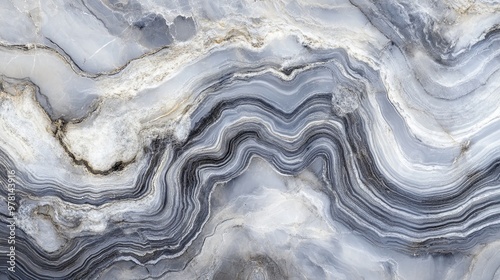 Elegant Abstract Marble Texture Featuring Swirling Patterns of Gray and White, Mimicking the Sophisticated Beauty of Natural Stone. Ideal for Backgrounds and Design Elements.