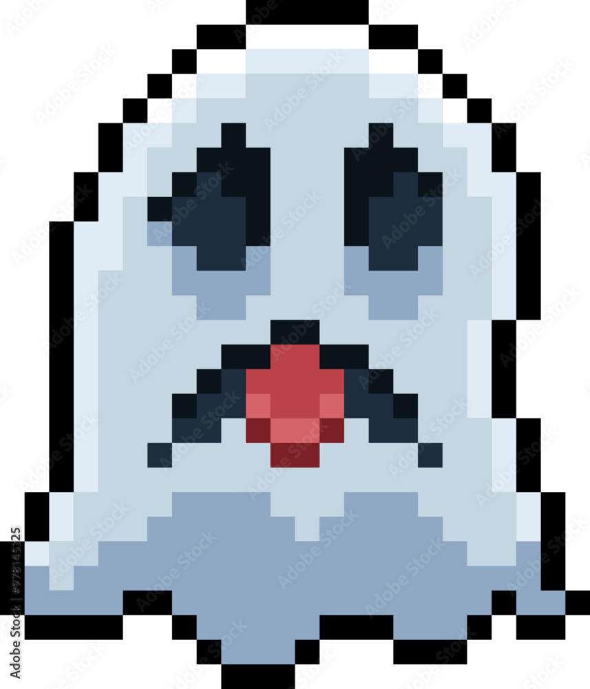 Halloween Little Ghost Pixel 8bit Illustration. Halloween Little Ghost Pixel 8bit Illustration.