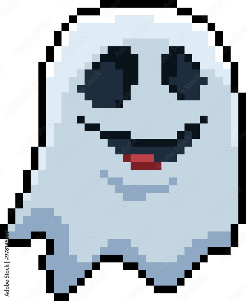 Halloween Little Ghost Pixel 8bit Illustration. Halloween Little Ghost Pixel 8bit Illustration.