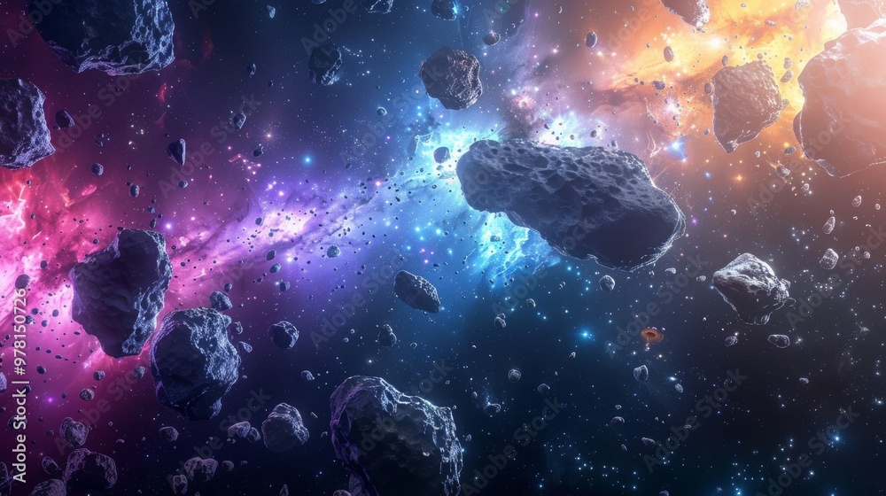 Vibrant Asteroid Field in the Cosmic Expanse Vibrant Asteroid Field in the Cosmic Expanse