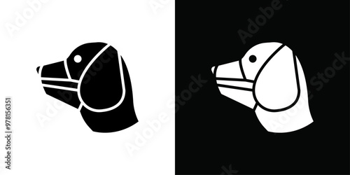 Dog muzzle icon Vector flat thin line illustration