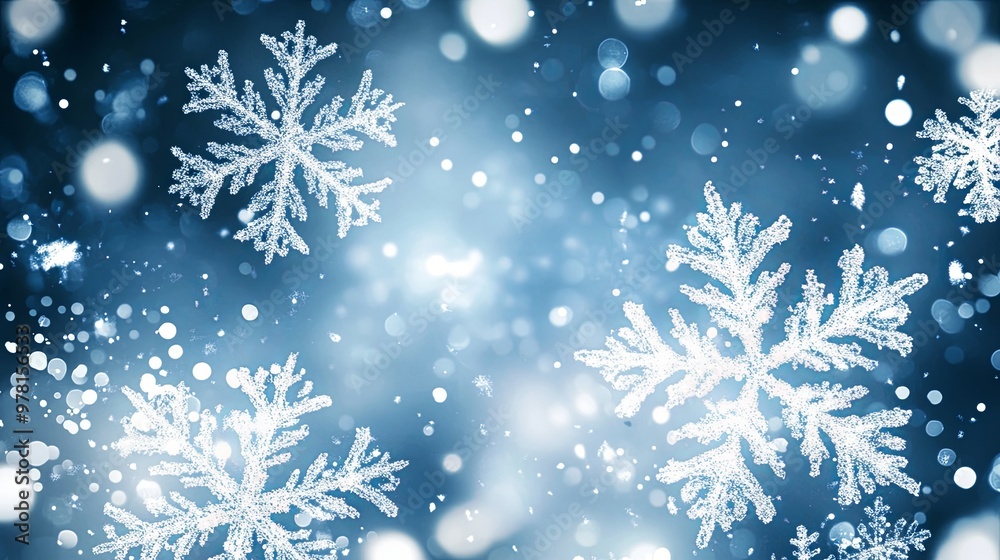 Enchanting Winter Wonderland Scene Featuring Snowflake Patterns and Icy Blue Background, Capturing the Essence of a Frosty and Festive Atmosphere
Enchanting Winter Wonderland Scene Featuring Snowflake Patterns and Icy Blue Background, Capturing the Essence of a Frosty and Festive Atmosphere