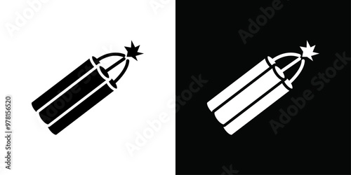 dynamite icon Vector flat thin line illustration