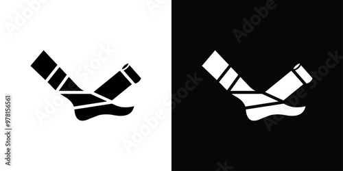 Elastic bandage icon Vector flat thin line illustration